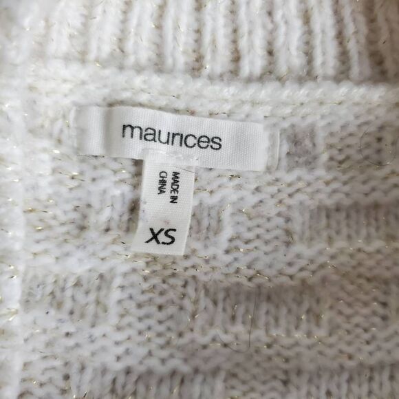 Maurices Women’s White Metallic Knit Sweater XS - Picture 4 of 6